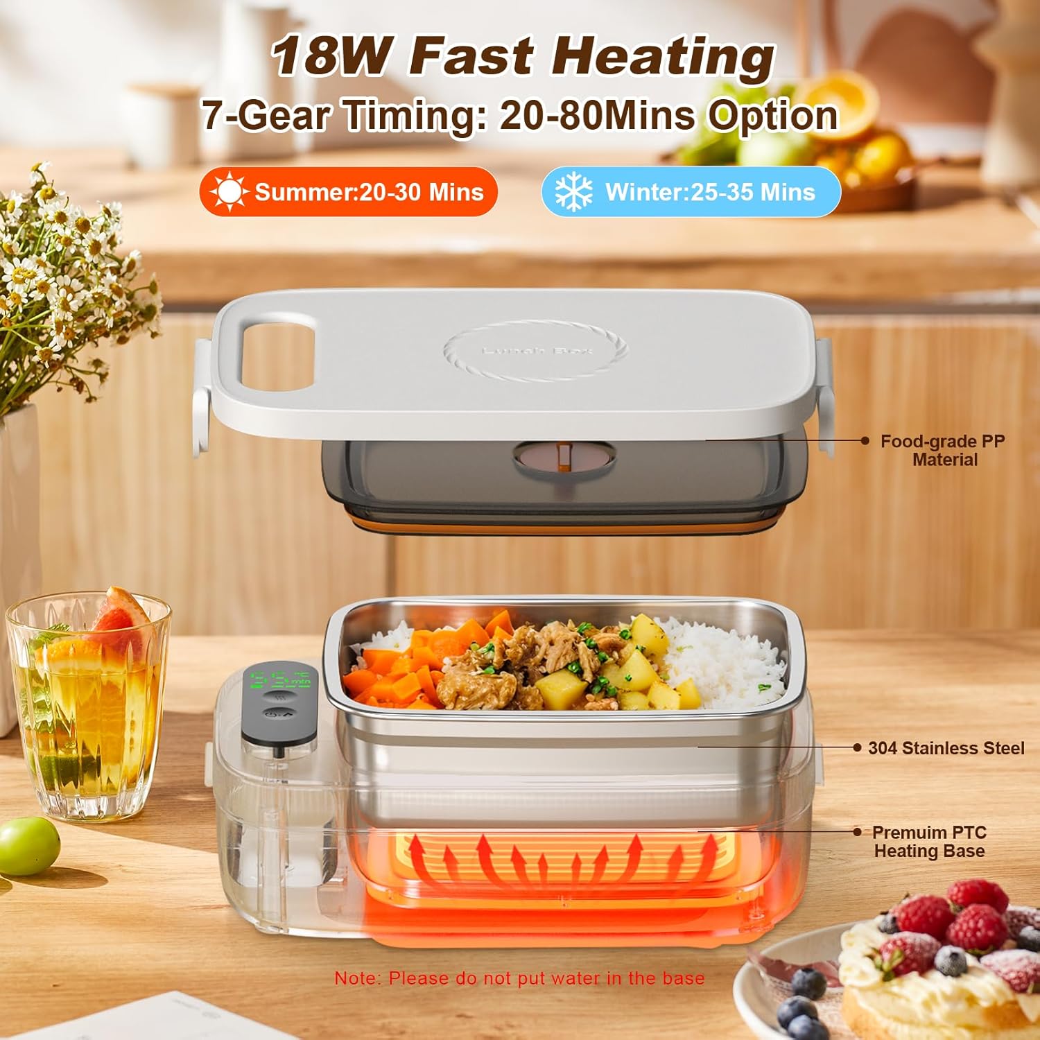 Cordless Electric Lunch Box with Rechargeable Battery – Portable Heated Food Container for Work, Travel & Outdoor Use