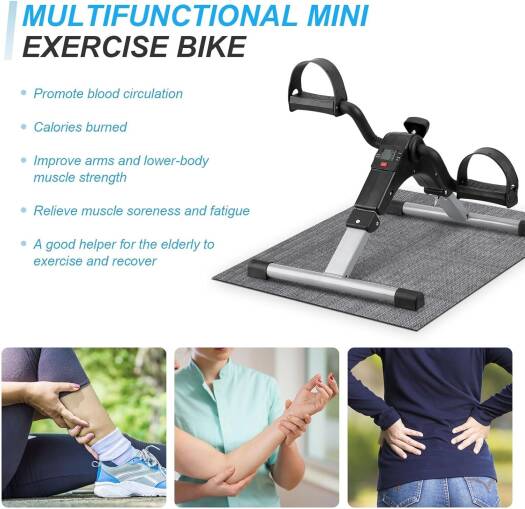 Portable Pedal Exercise Bike with Digital Display – Home Fitness Cycle