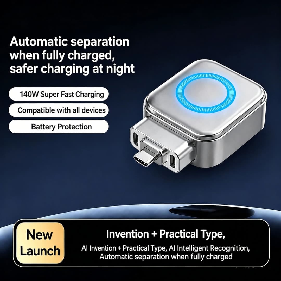 140W Smart Auto Disconnect USB-C Fast Charging Adapter | Self-Unplugging Charger with Battery Protection