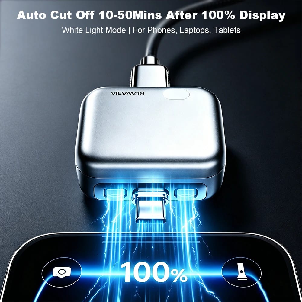 140W Smart Auto Disconnect USB-C Fast Charging Adapter | Self-Unplugging Charger with Battery Protection