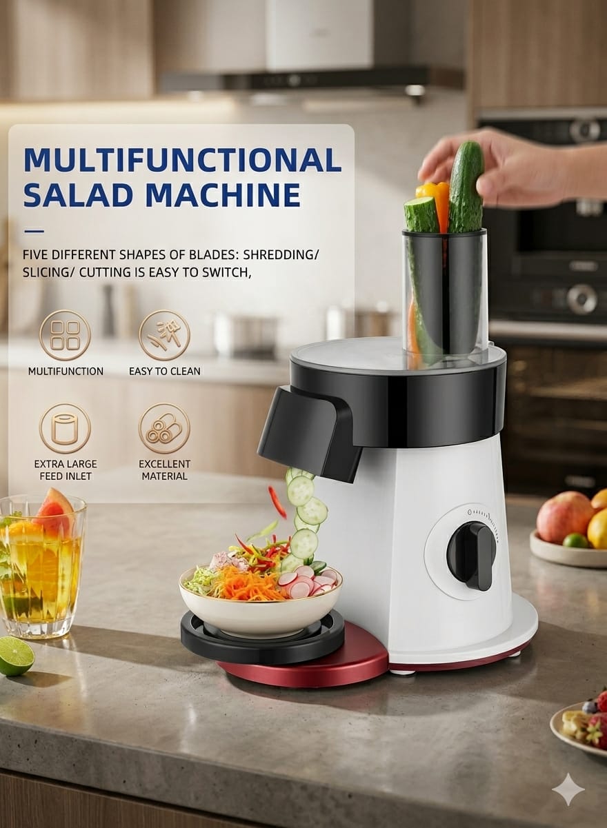 🥗6-in-1 Electric Vegetable Chopper & Salad Maker