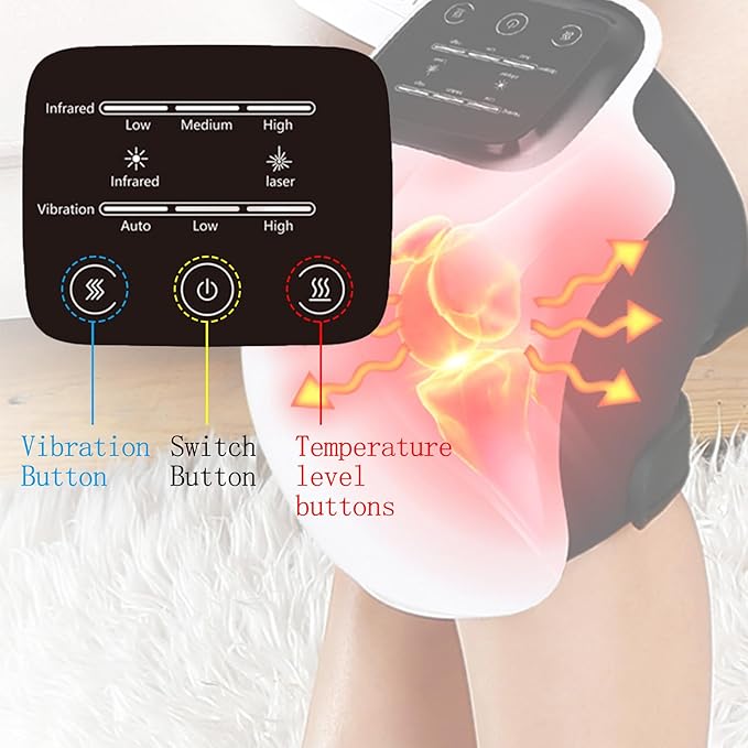 3-in-1 Heated Knee Massager – Vibration & Red Light Therapy for Fast Knee Pain Relief