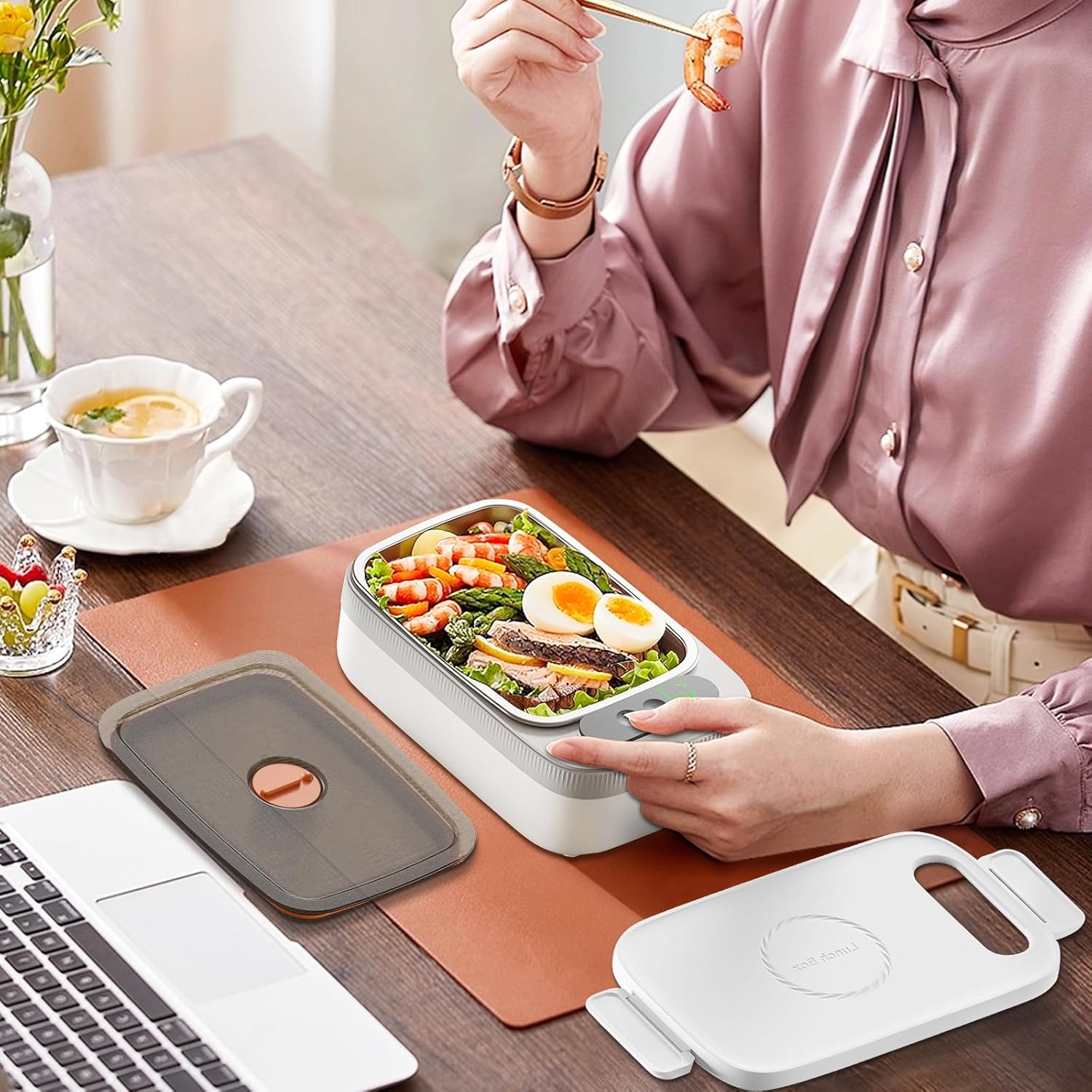 Cordless Electric Lunch Box with Rechargeable Battery – Portable Heated Food Container for Work, Travel & Outdoor Use