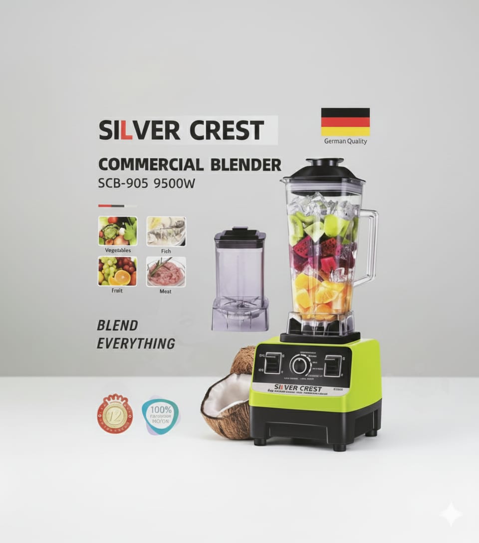 Silver Crest™ Heavy-Duty Blender 2026Edition – 9500W Ultra-Powerful Next-Gen Blender.