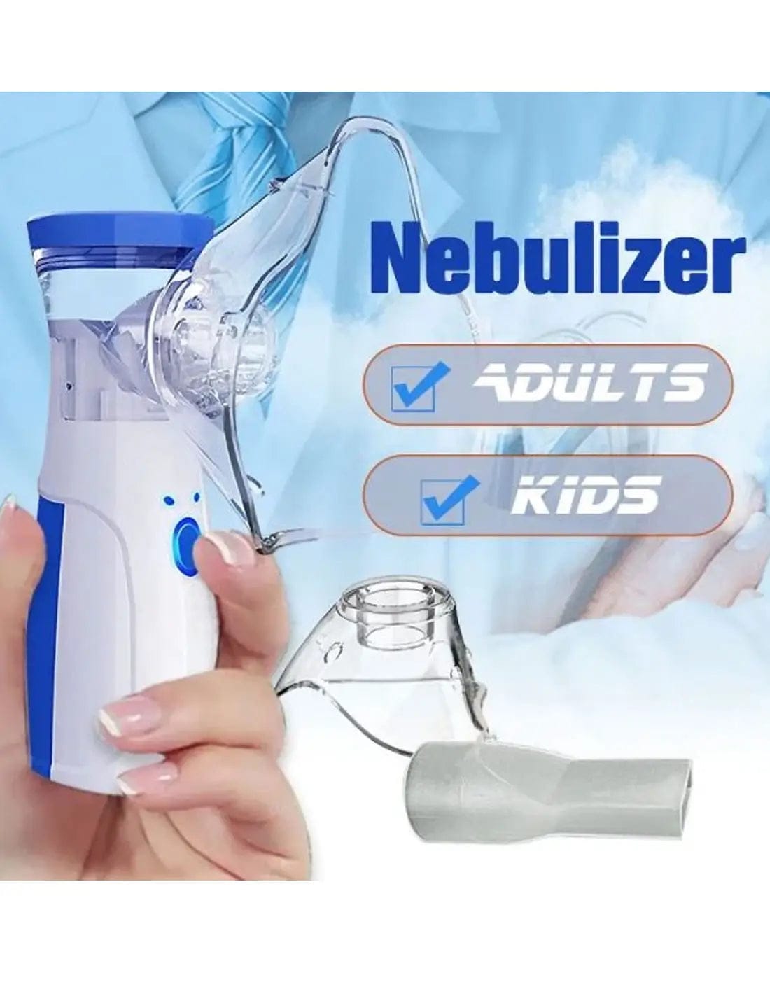 Portable Mesh Nebulizer – Handheld Ultrasonic Inhaler for Adults & Kids