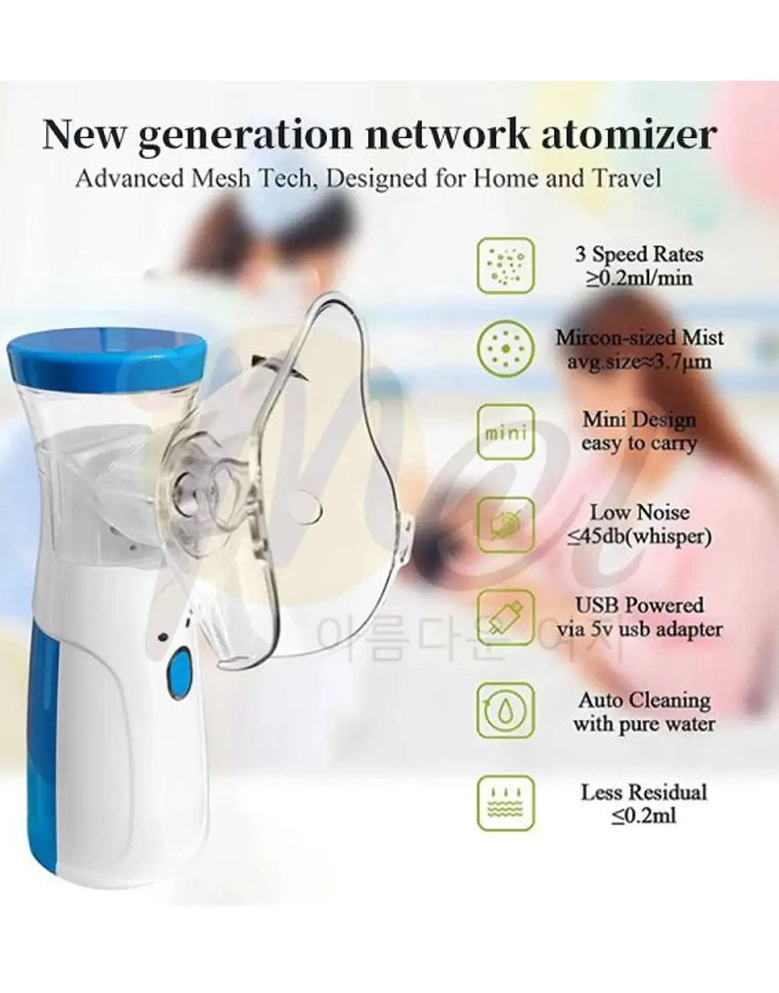 Portable Mesh Nebulizer – Handheld Ultrasonic Inhaler for Adults & Kids