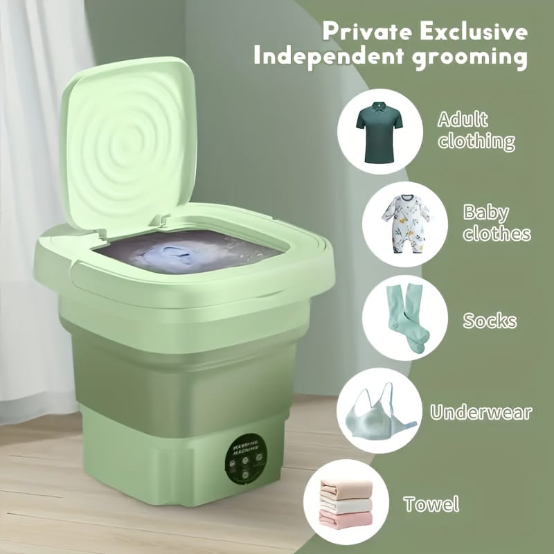 Portable Mini Foldable Washing Machine - 3 Wash Modes with Spin Dry | Space-Saving & Travel Friendly
