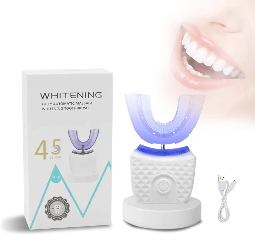 Smart 360° U-Shaped Automatic Electric Toothbrush – Full-Mouth Sonic Cleaning Technology