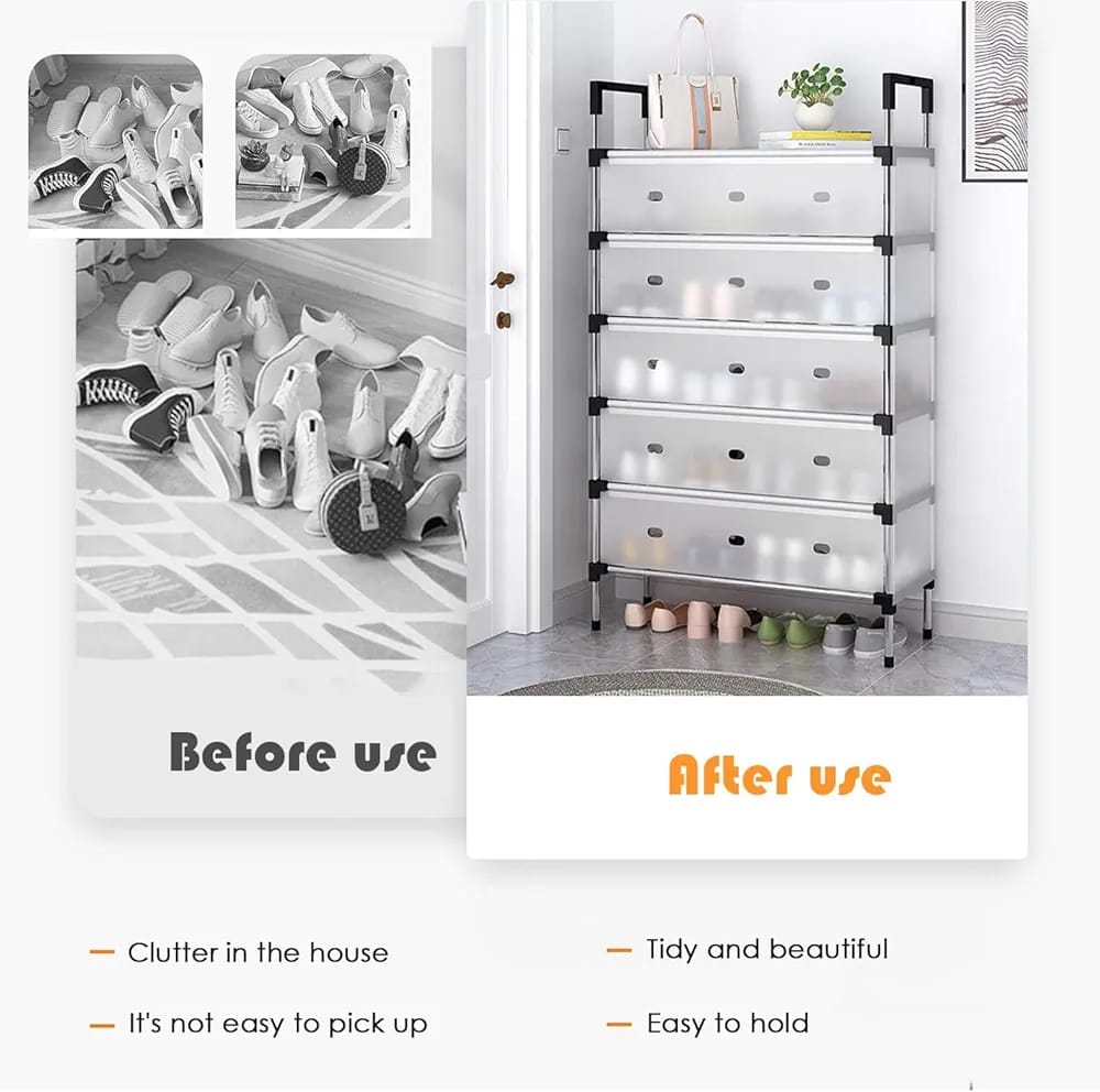 Dustproof Multi-Layer Shoe Rack Organizer with Fabric Cover