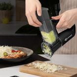 Portable Electric Salad Maker with 4 Blade Shapes – Multifunction Rotary Slicer & Vegetable Cutter