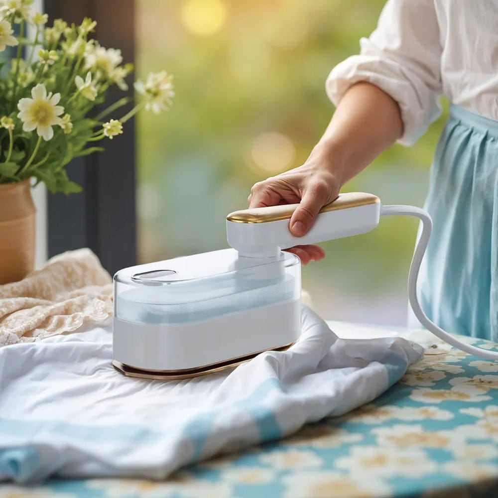 Green Lion Mini Iron with Steam Function 1000W – Portable Travel Garment Steamer & Compact Clothes Iron