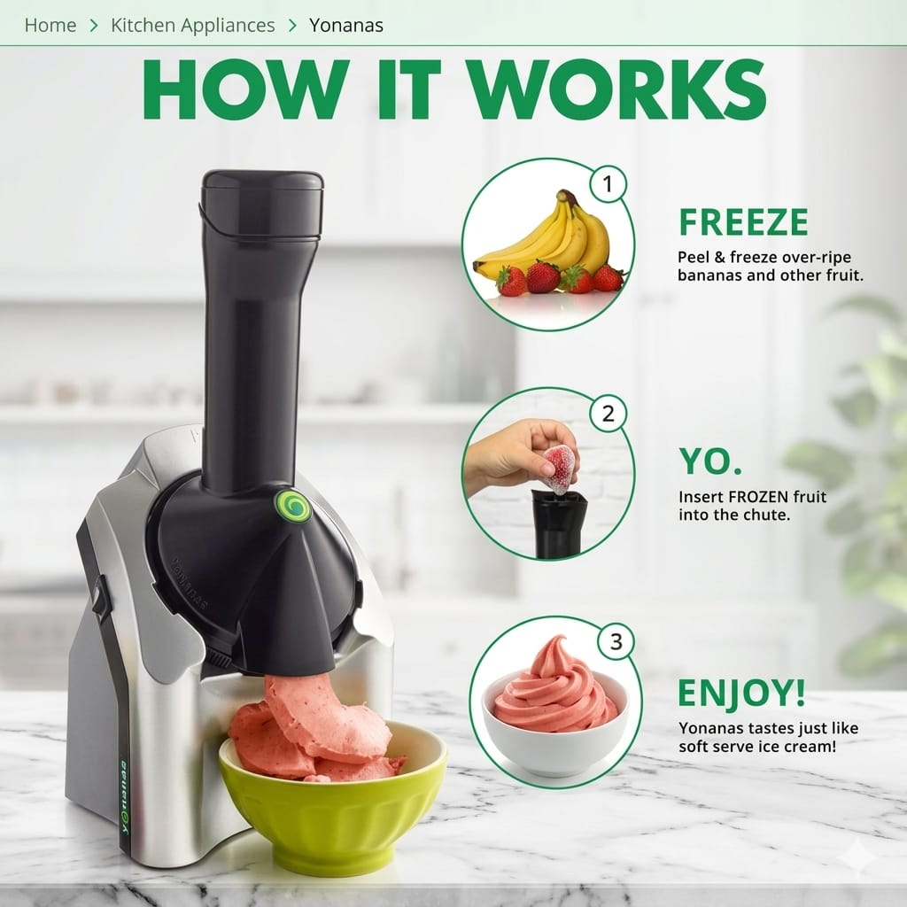 Home Ice Cream Maker – DIY Fruit Soft Serve Machine for Ice Cream.